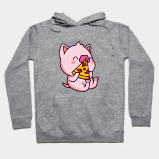 Cute, Funny Pink Pig Eating Pepperoni Pizza, Piggly Wiggly Hoodie